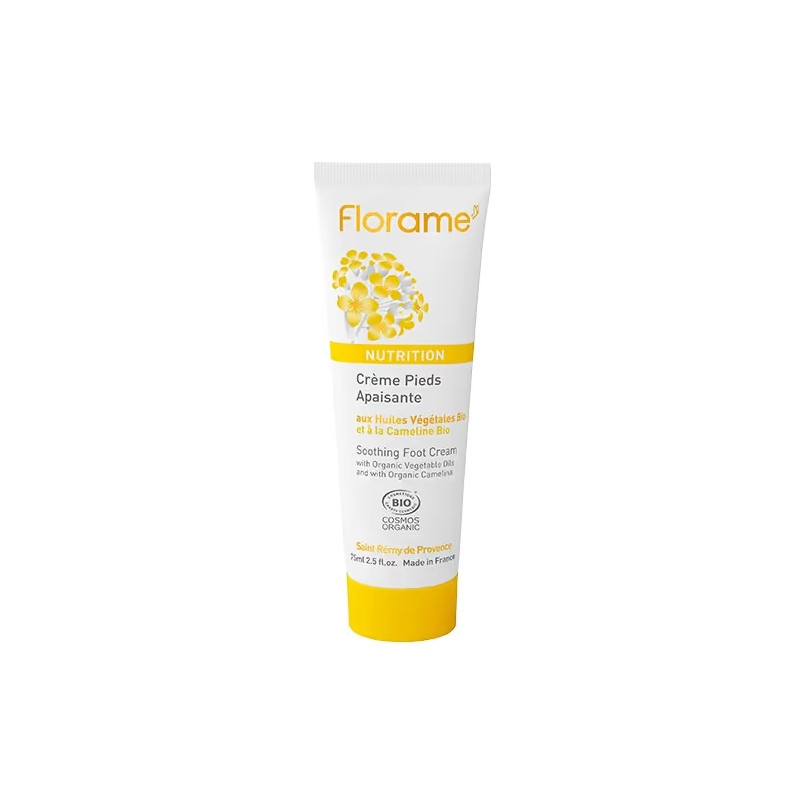 Crème pieds apaisante aux Huiles végétales Bio - 75ml- FLORAME