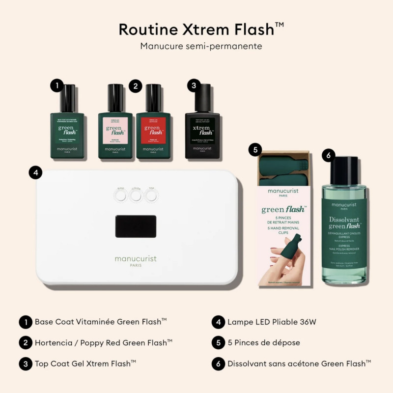 kit xtrem green flash manucurist