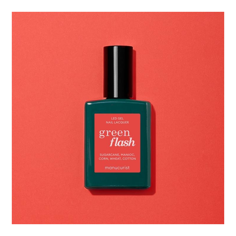 Vernis GREEN FLASH Semi-permanent- Red Coral - 15ml -Manucurist
