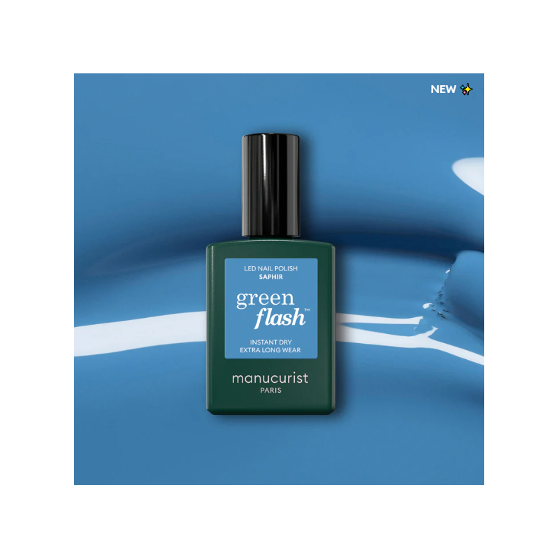Vernis GREEN FLASH Semi-permanent- Saphir - 15ml -Manucurist