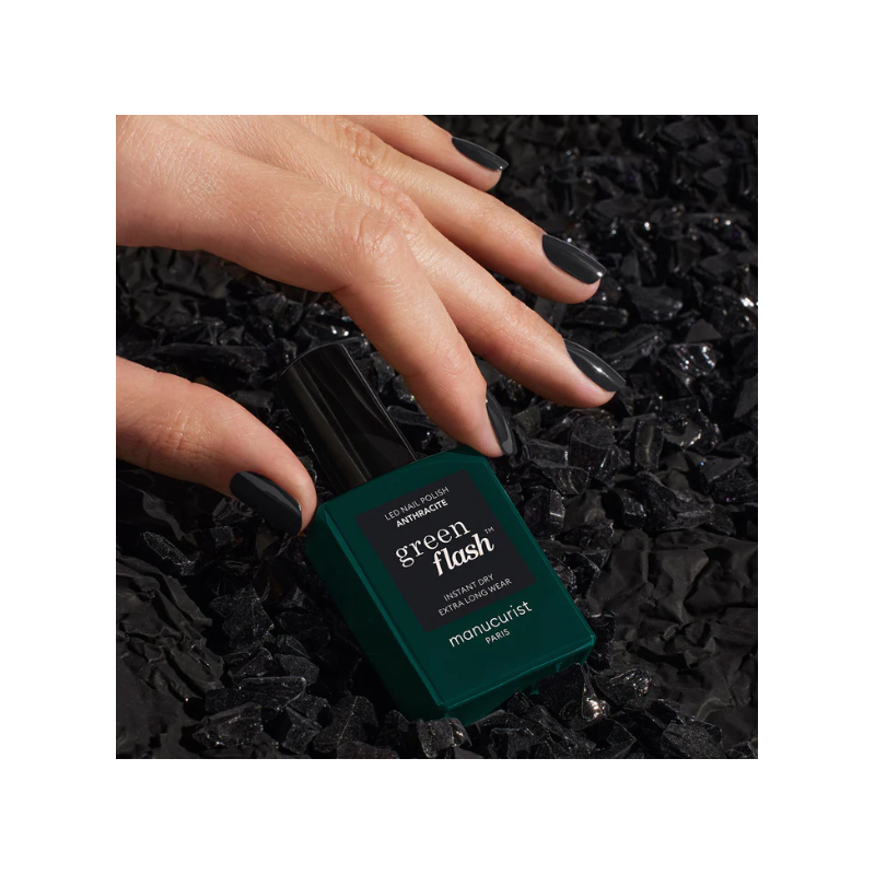 Vernis GREEN FLASH Semi-permanent- Anthracite - 15ml -Manucurist